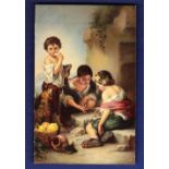 Three Boys playing dice  (Art).  Artist Murillo, Printer Misch.