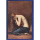 The Weeping Magdalene (Art).  Artist Henner, Printer Eyre & Spottiswoode Ltd.
