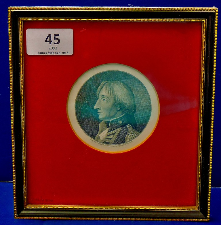Print - Nelson  Engraved by A.Easto from an original miniature.  Nice item.