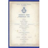 1943 - R.A.F. Llandow  Autographed Airmen's Mess Christmas Menu.