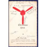 1944 - R.A.F. Pershore  Autographed Christmas Menu and Programme.