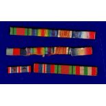 Medals - Group pf Medal Ribbon Bars  2 British World War I/ World War II (1 on pin, other in
