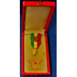 Ethiopia Order of Star 5th Class  With Officer's rosette on ribbon in original box of issue.