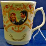 Prince Andrew and Sarah Ferguson Souvenir Mug  Marriage 23rd July 1986.  Nice item.