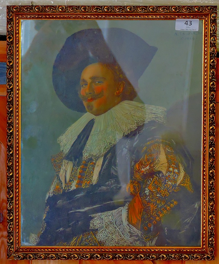 "The Laughing Cavalier" Frans Hlas  Framed.  Nice item.