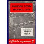 Swindon Town F.C. Football Programme - 1958 (Sat. 6 Dec)  Swindon Town v Norwich City.  F.A. Cup 2nd