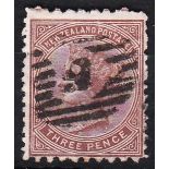 New Zealand - 1974-1978 3d Brown  Ref SG161, used Cat £75 o/c to right, scarce.