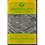 Norwich City Football Programme - 1959 (Wed. 4 Mar)  Norwich City v Sheffield United.  F.A. Cup