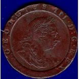 Great Britain Two pence - 1797 King George IV 'Cartwheel'  Ref S3776, Grade VF.