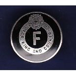 British Fascists lapel badge 'FOR KING AND COUNTRY' Made by Birmingham Medal Co with group number
