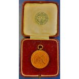 Medal - 1927 Egypt gilt medal  Cased.  Command small arms meeting, 30mm, Grade AUNC.