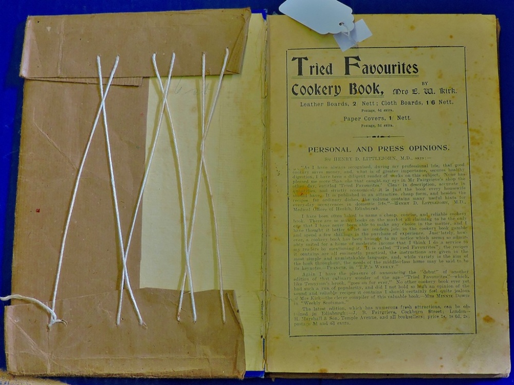 Kirk's "Trial Favourites Cookery Book"  With household hints and other useful information.  1909