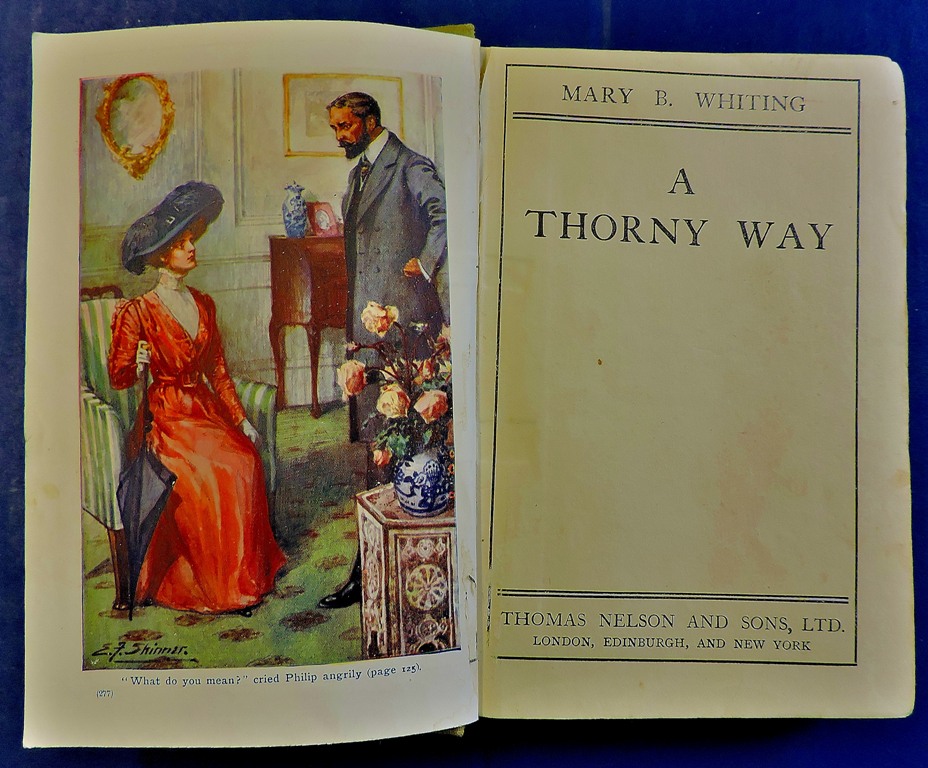 "A Thorny Way" by Whiting Nelson's Library For Girls.  Dedicated 1923.  nice little copy. - Image 3 of 3