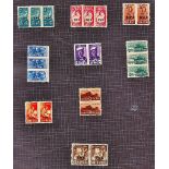 South West Africa - 1943-1943 War Effort Reduced Set  m/mint in pairs as triplets, SG123/30b.