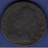 Great Britain Halfpenny - 1743 King George II Ref S3718, Grade NF.