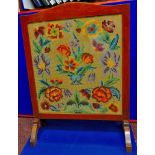 Vintage Tapestry  Fire screen - in good condition.