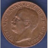 Italy - 1920R 5 Cents Ref KM59, Grade AUNC, lustre.