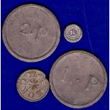 Great Britain Tokens - Hop Picking (4)  Including JSC (2); E Lord etc., Grade F/VF.