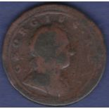 Great Britain Halfpenny - 1723 King George I Ref S3660, Grade AF.