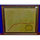 Map - Fine framed map of Yarmouth  Presented to His Grace Henry Duke of Norfolk by Captain G.