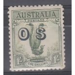 Australia (Officials) 1932-33 1/- Lyrebird  Opt '05', SG0136 m/mint.