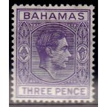 Bahaman 1938 3d violet, SG154.  m.m.