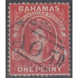 Bahamas 1877 1d scarlet vermilion, SG33, very fine used,