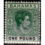 Bahamas - 1938 £1 Deep Grey Green & Black  SG157, m.m., scarce thick chalky paper.