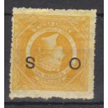 Australia (New South Wales) 1882-85 o.s. 8d yellow, perf 10x2, l/m/mint, Watermark inverted,