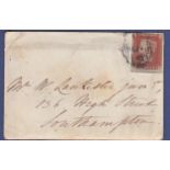 Great Britain 1845 Cover to Southampton, SG8, ¾ margins with contents.