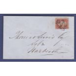 Great Britain 1855 Cover to Wisbech, SG18, G/FU.