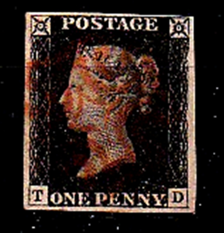 Great Britain Line engraved 1840  1d Black T-D sg2 plate fine used 4 good to large margins.