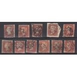 Great Britain 1843-44 1d red-brown, SG8m, wmk small crown, various number in Maltese Cross (No. 5;