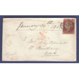 Great Britain 1851 Letter/Cover to York, SG8, 3 margins.