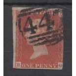 Great Britain 1841 1d red-brown, SG8 Wi, wmk small crown, Inverted 3 margins AV U.  Plate 72 (RG)