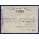 Banknotes/Shares = Norfolk Estuary Company -1847 £50  Share Certificate, Grade GVF.