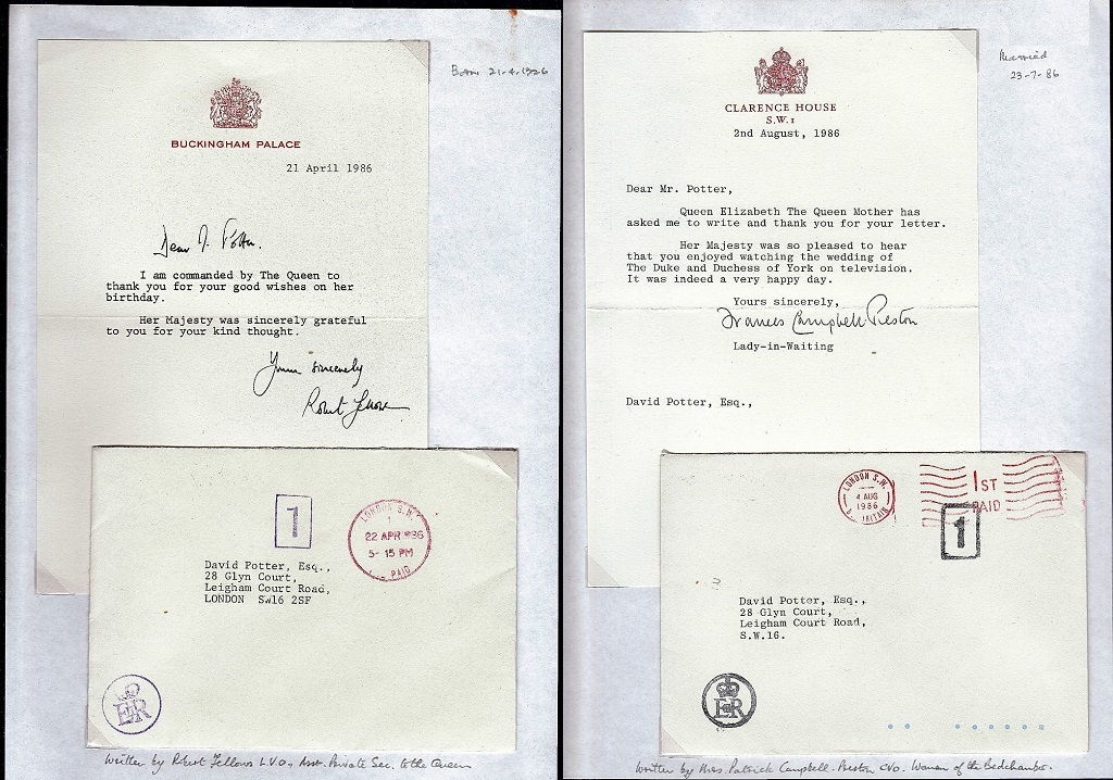 Great Britain - 1986 Buckingham Palace  Letter and Envelope to London address.