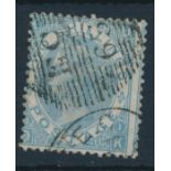 Great Britain - 1867 2/- Milky Blue SG 120b fine used Very Scarce Cat £1700