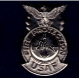 UASF Fire Protection cap badge (White Metal) Pin back