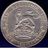 Great Britain Shilling - 1902 King Edward VII  Ref S3982, Grade NEF.