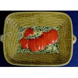 Sarreguemines Pottery  Fruit Dish, scarce, colourful item,