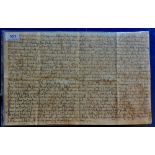 1706/7 - Queen Anne - Fine or Final Agreement (in Latin)  Relating to a change of ownership