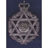 Jewish Chaplains Cap Badge, QC (Blackened Brass)