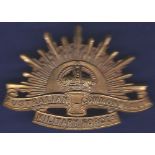 Australian Commonwealth Military Forces (AIF)  Cap Badge. (Brass) KC