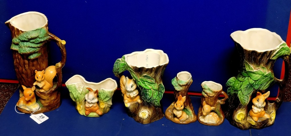 Hornsea Pottery 6 pieces, Fauna playmates.