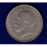 Great Britain Shilling - 1921 King George V 'Nose to S'  Ref S4013, Grade GVF+.