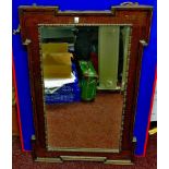 An Edwardian oak-framed Mirror Dimensions 2' x 3' approx.