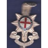 Royal Sussex Regiment Officer's cap badge (Silver and enamel) In excellent condition.