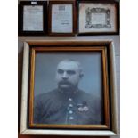 Word War I - Special Constabulary Service Documents Scrolls with superb portrait photo Thomas H.