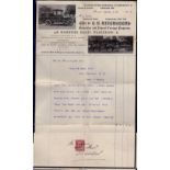 London Plaistow Receipted Account  Dated 6th March 1915 by Messrs. C.E. Hitchcock for funeral of